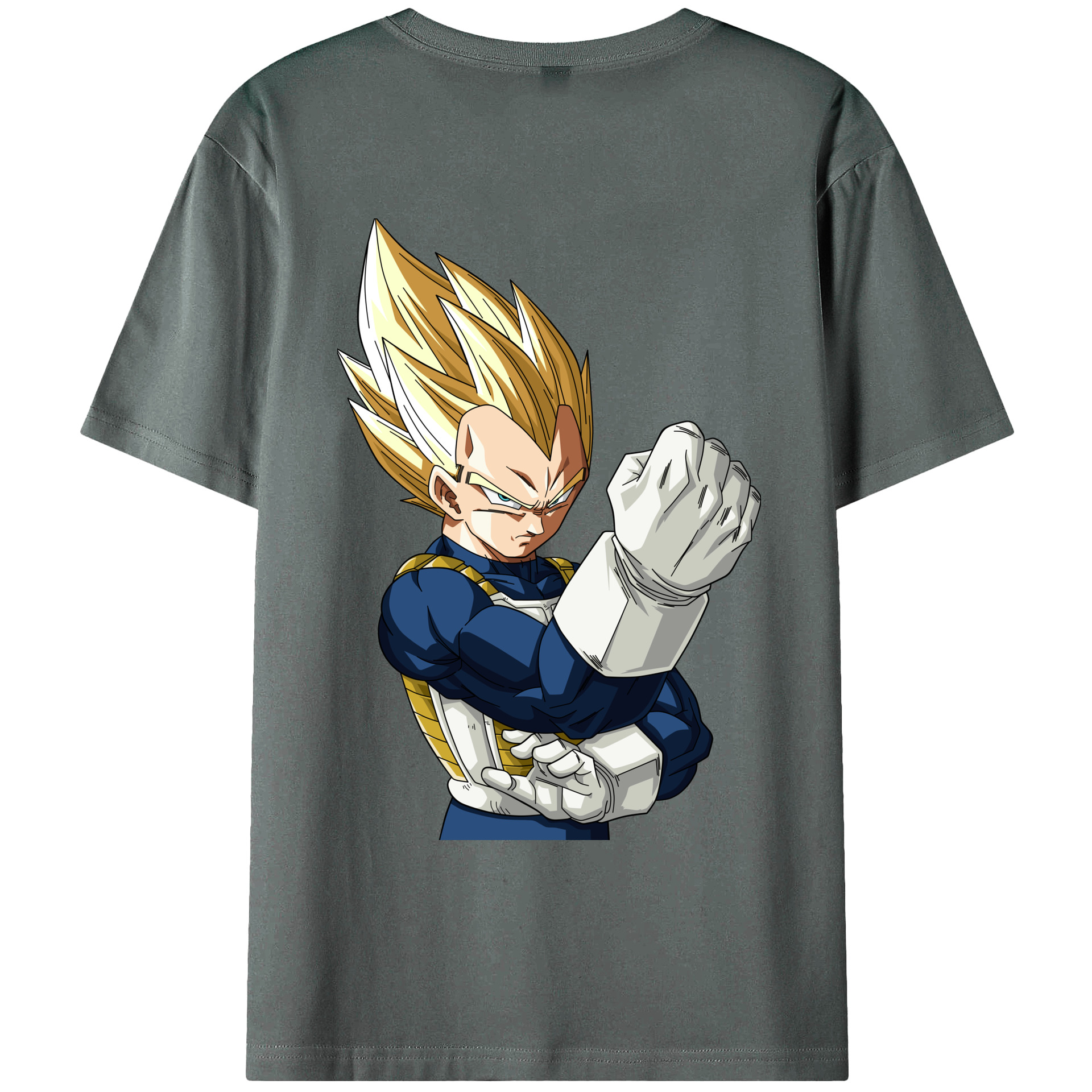 （画像用） ドラゴンボール ベジータ四世（Bejīta Yonsei）DRAGON BALL Vegeta IV 綿100％ メンズ半袖Tシャツ（バックプリント） 通気性